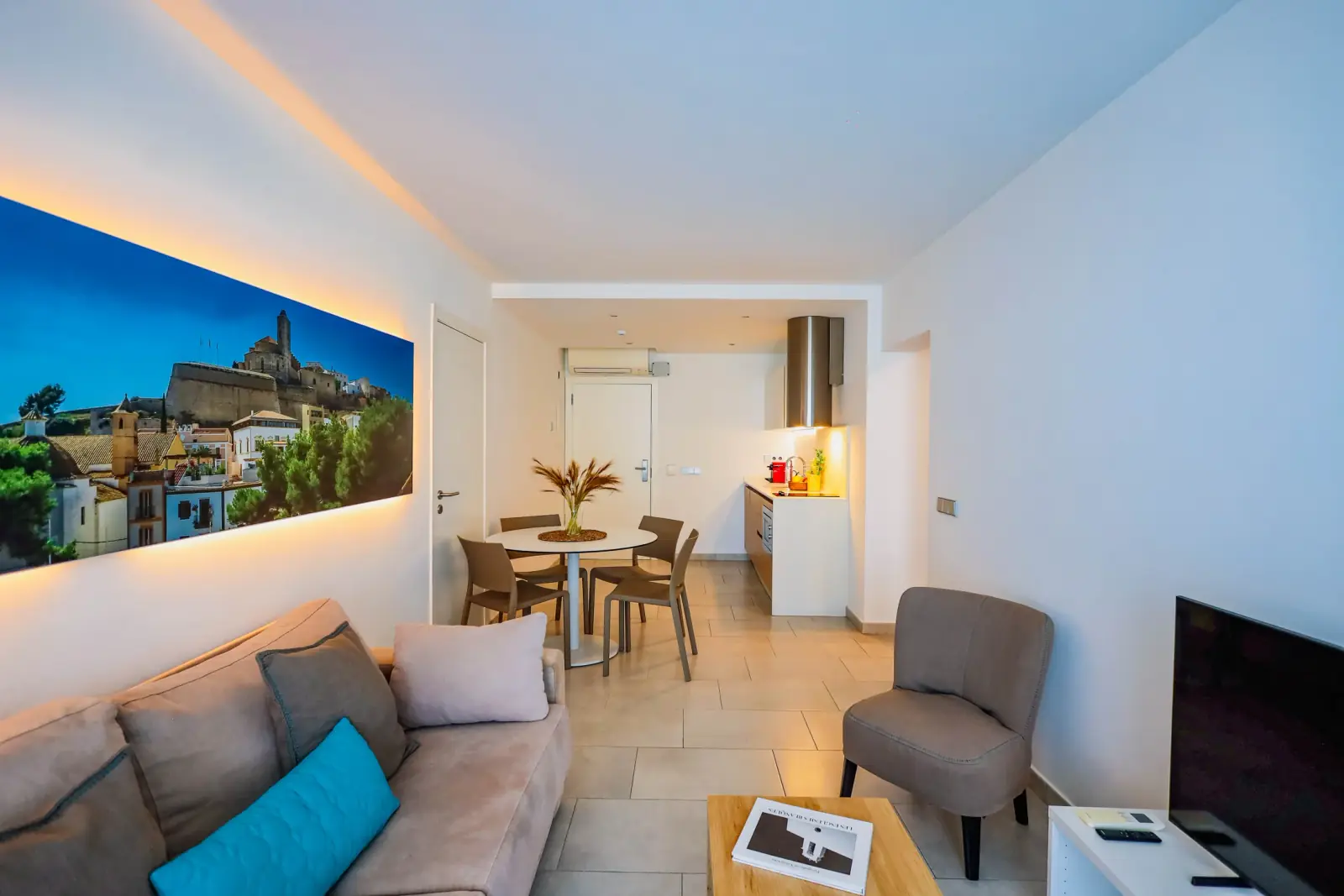 Spacious contemporary living room